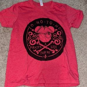 Disney pirates shirt, youth medium. Worn on pirate night in a Disney cruise.